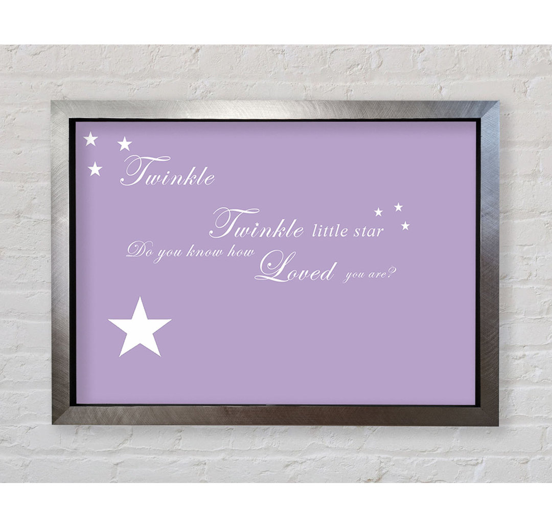 Kinderzimmer Zitat Twinkle Twinkle Little Star 1 Grau Weiß - Einzelner Bilderrahmen Typografie