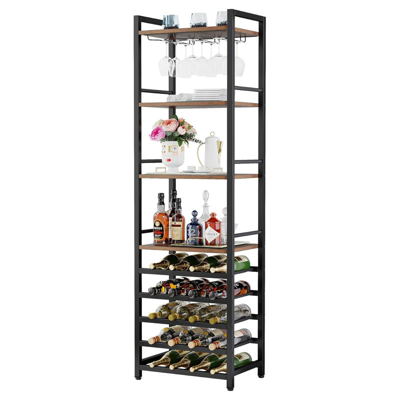 Daylany Floor Wine Bottle & Glass Rack