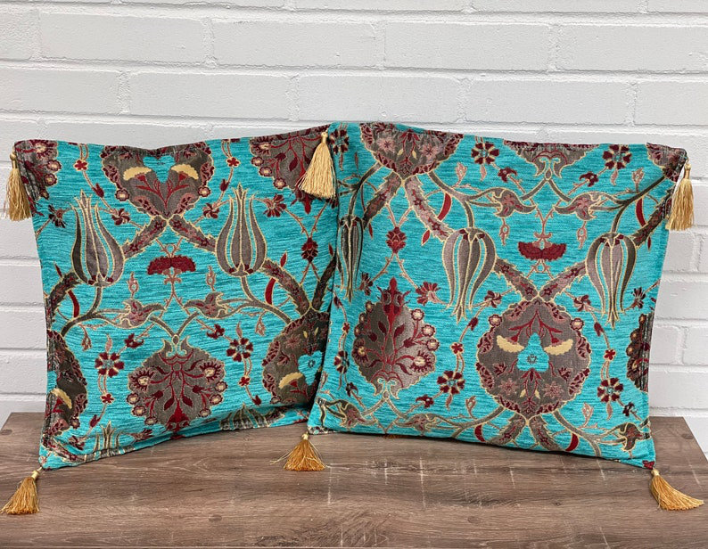 Floral Cotton Blend Pillow Cover