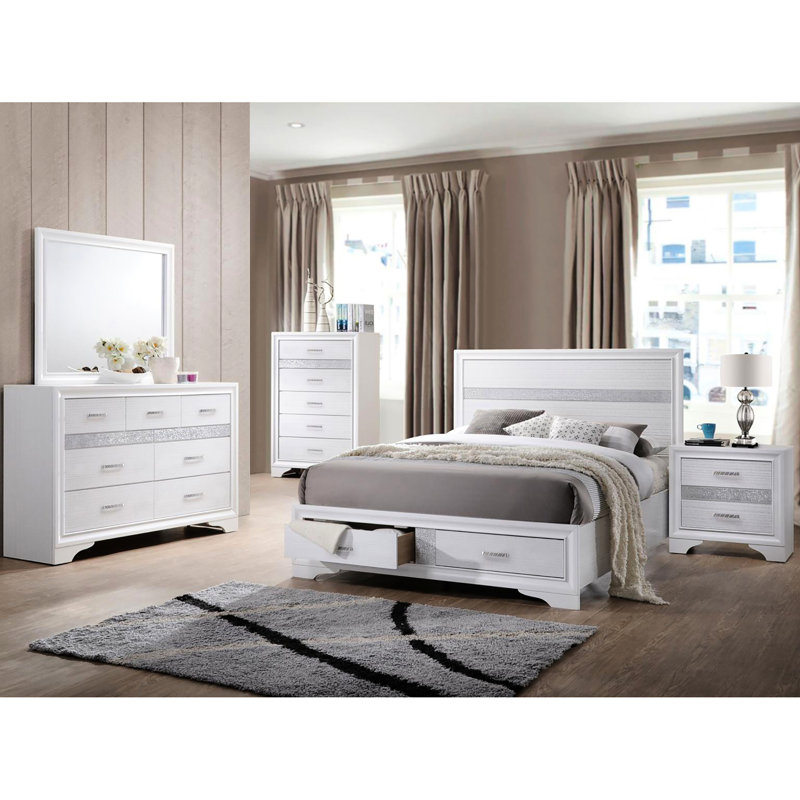 Table de chevet chambre à coucher 2 avec cachette blanche