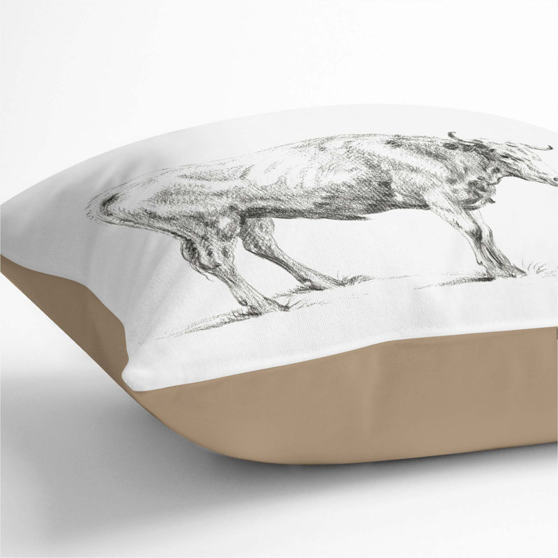 Square Throw Cushion, Stone, 55cm H x 55cm W x 20cm D