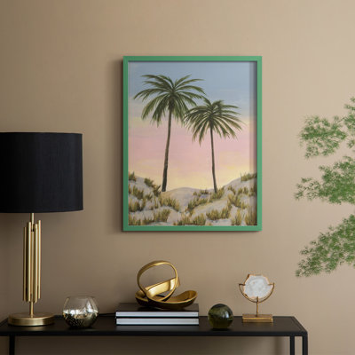 Sunrise Palms I, reproduction encadrée - bois massif