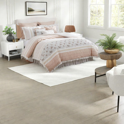 Premium 9-piece Blush Comforter Set, Cotton Percale Farmhouse Style For Bedroom