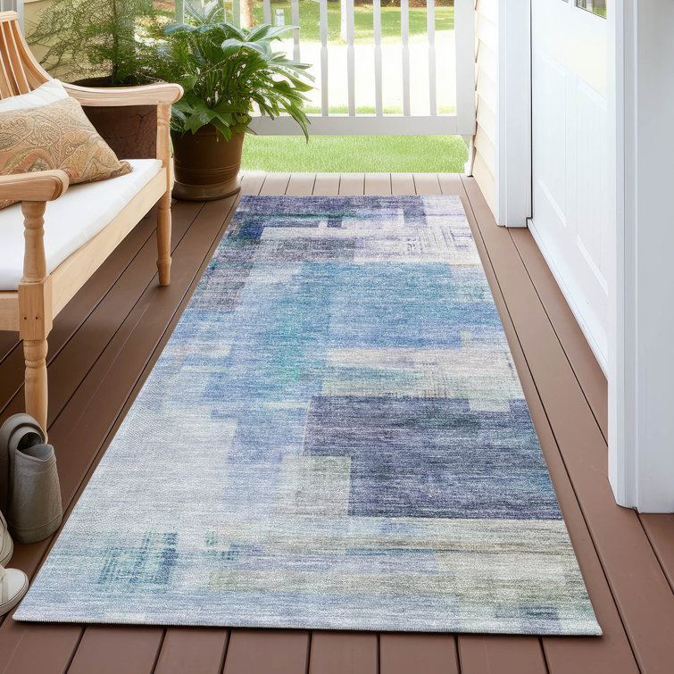 Machine Washable Indoor/Outdoor Chayden ACN1067 Blue Rug