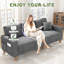 Oversize Sofa 256cm Corduroy Sofa with 3 Seats, No Tool Assembly,Solid Wood Frame and Solid Wood Legs-1806170507