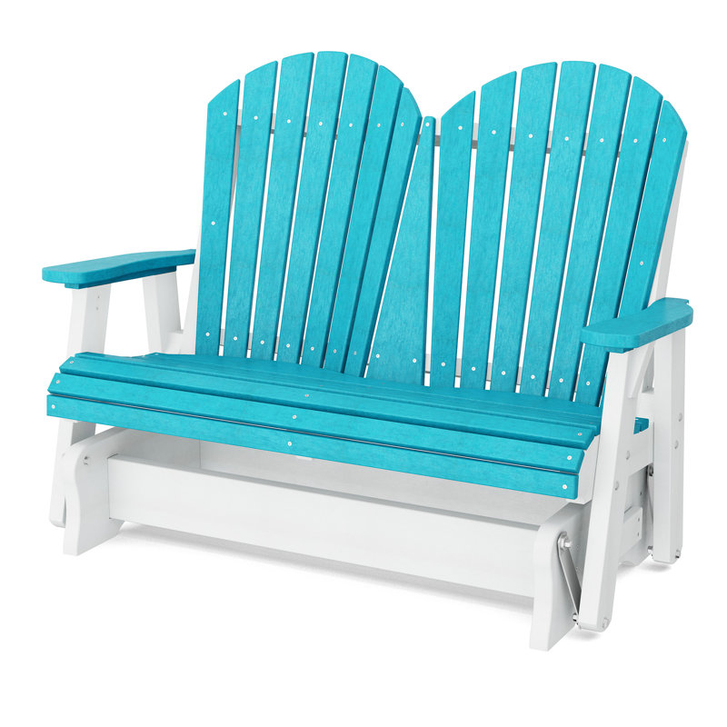 Fauteuil oscillant double Heritage, Bleu Aruba / blanc