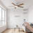 52” Smart Ceiling Fan with LED Light & Remote – 5-Blade, App/Voice Controlled, Adjustable CCT & Timer, Reversible DC Motor, for Indoor/Outdoor Covered Use-129472017