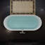 Baignoire autoportante en acrylique, baignoire autoportante ovale avec drain chromé Toe-Tap et trop-plein rainuré classique, certifié Cupc, blanc brillant