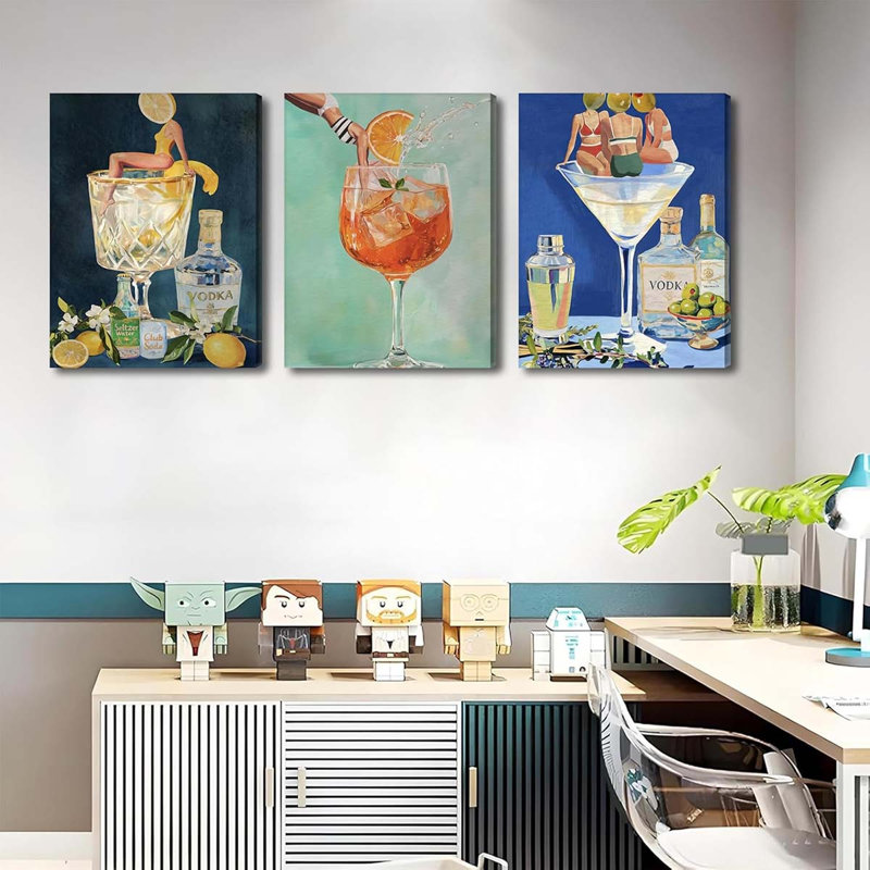 3 Piece Wrapped Canvas Print, 60 cm H x 40 cm W