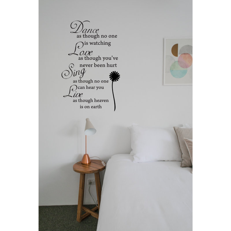 Danse, amour, chant, vinyle, adhésif décoratif, citation inspirante, pour la maison, la chambre à coucher ou le bureau, Rouge