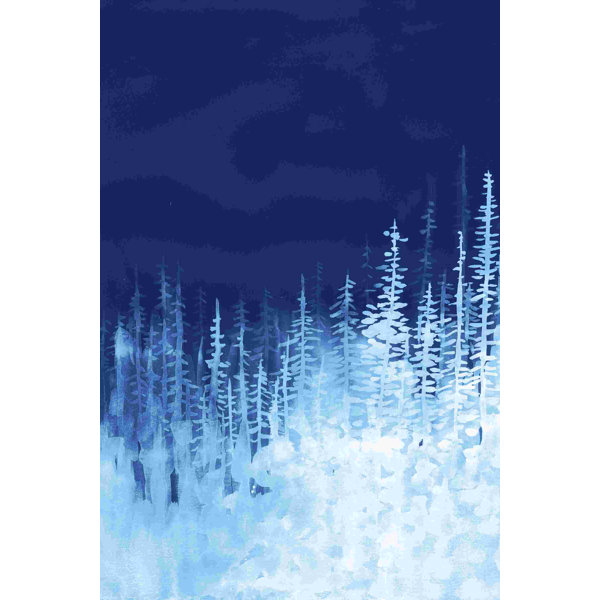 Millwood Pines " Blue Watercolor Forest " Painting Print - Wayfair Canada