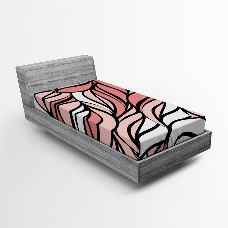 Microfiber Abstract Fitted Sheet, Twin Fitted Sheet