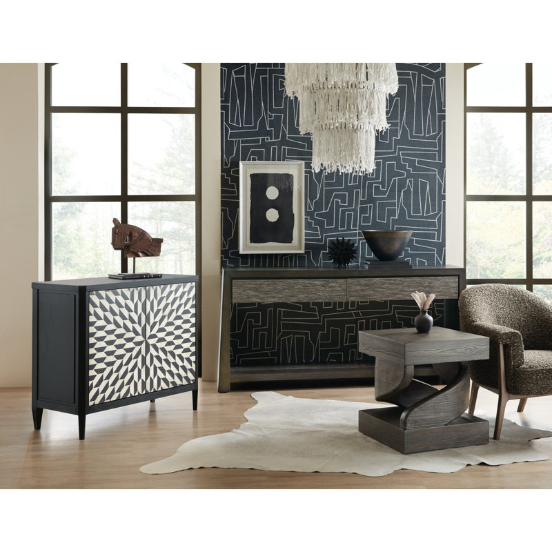 Lancaster Black and White Geometric Hall Chest