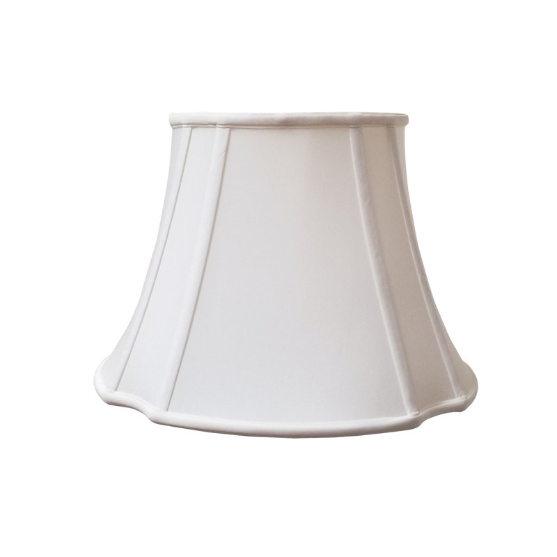 Silk Bell Lamp Shade, White/Off White, 9.75" H x 13" W x 13" D