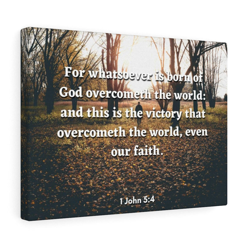 The Victory 1 John 5: 4 Christian Wall Art, verset biblique, impression prêt à accrocher, L 12 po x H 16 po