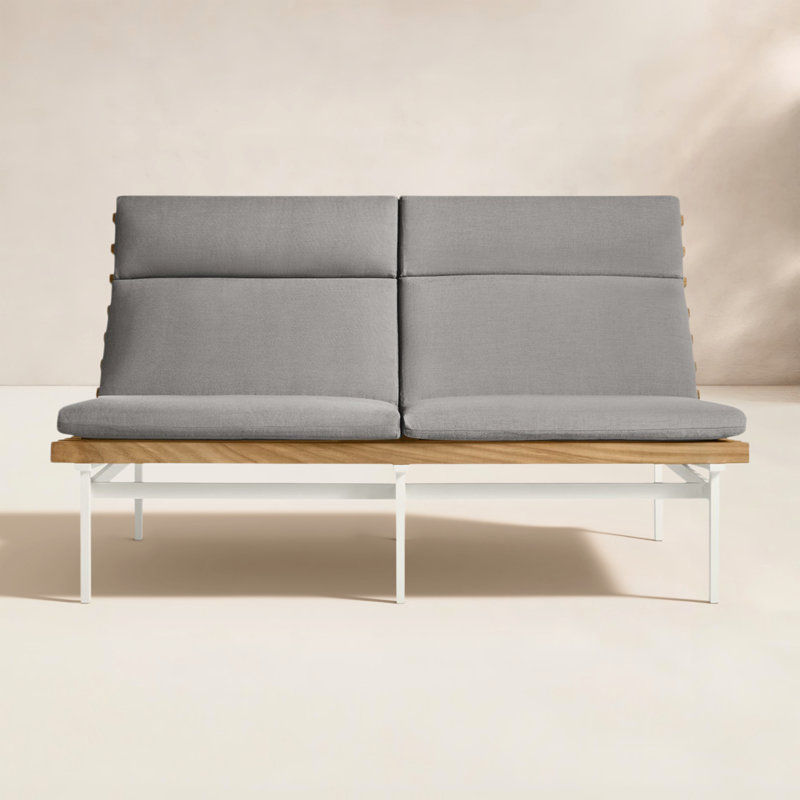 Perch Outdoor 2 - Seat Loveseat, Toohey Charcoal, White