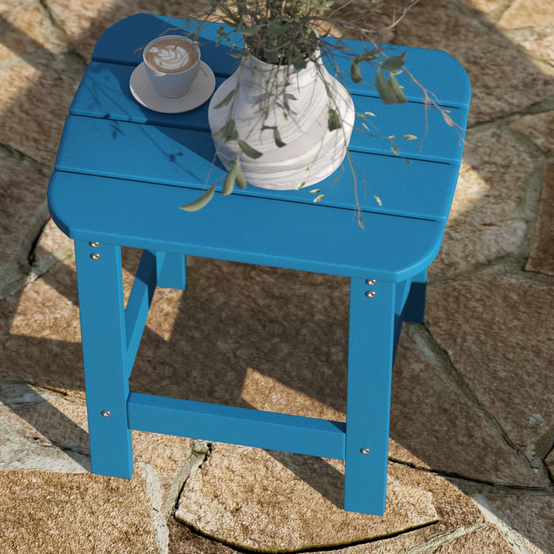 All-Weather Poly Resin Wood Adirondack Side Table, Black