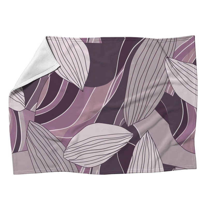 Leaves Fleece Throw Blanket - Cool Pattern Throws for Sofas or Beds, 60" W x 80" L