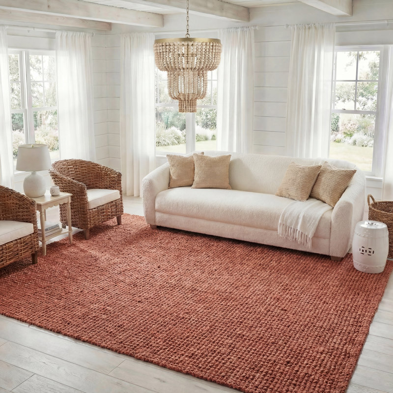 Tapis en jute tissé à la main Alda, Rectangle 8 pi x 10 pi