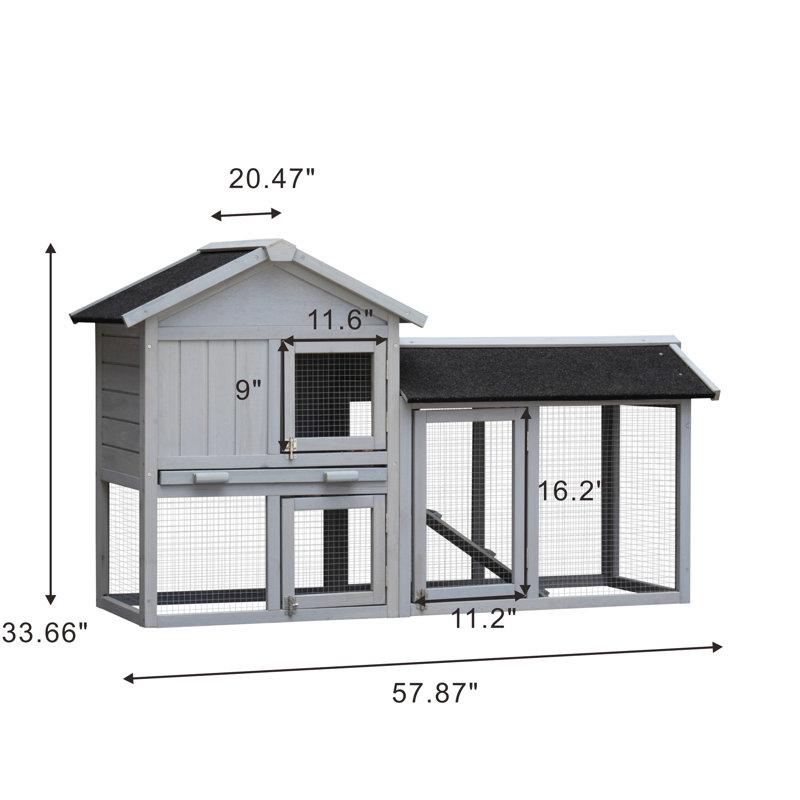 Enclos en métal et bois avec loquet de porte sécuritaire - Maison extensible pour animaux de compagnie