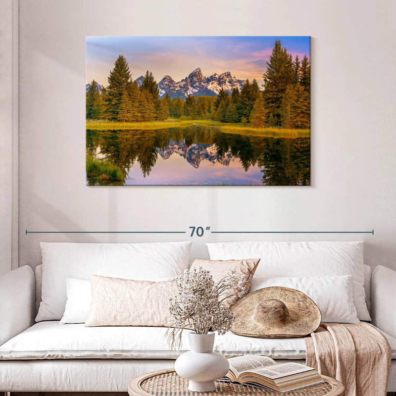 Reflet de la forêt de pins d'Alvord Grand Teton, H 30 po x l 45 po
