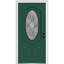 Petite porte d'entrée ovale pré-montée en fibre de verre 2 panneaux Grace Grace-568515677-568515678