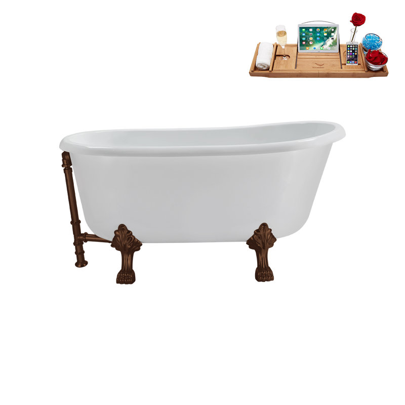 57.5'' x 29.5'' Soaking Acrylic Bathtub, Matte Oil Rubbed Bronze, Matte Oil Rubbed Bronze