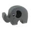 Tirelire éléphant en céramique gris brillant, ornée de détails peints à la main, hauteur 12,5 cm.
