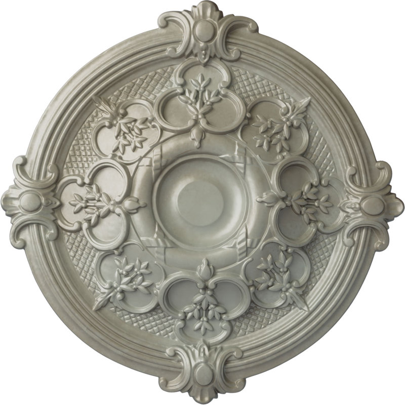 Médaillon de plafond Endurathane Bradford, DE 18 1/8 po x P 3 3/4 po x P 1 1/8 po (convient aux auvents jusqu'à 4 3/8 po), finition en nuage peinte à la main peinte à la main
