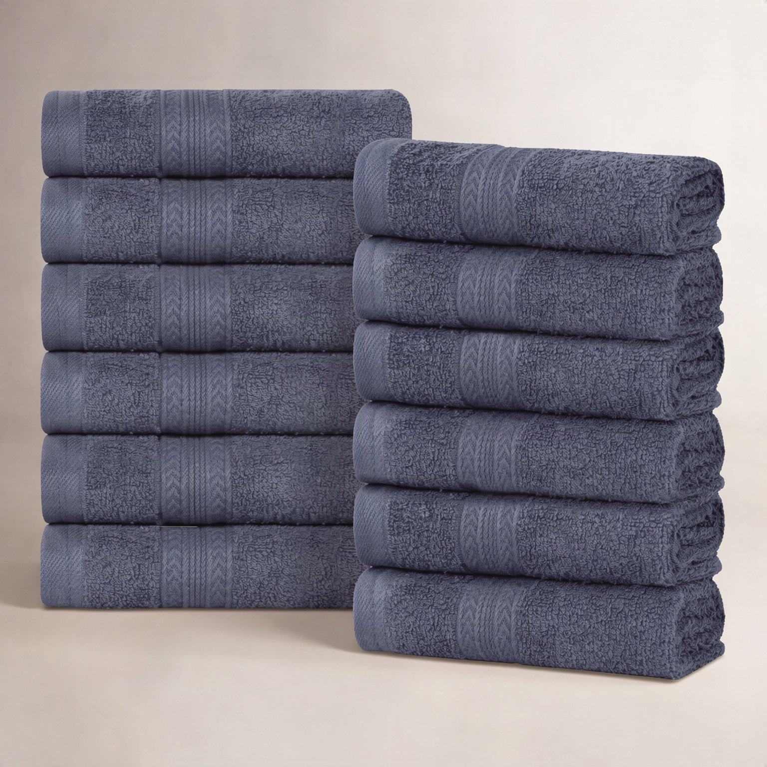 Sustainable Cotton Washcloth Set, Navy Blue