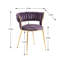 Chaises de salle à manger élégantes 2 pièces avec pieds en métal doré Denroy-413580341