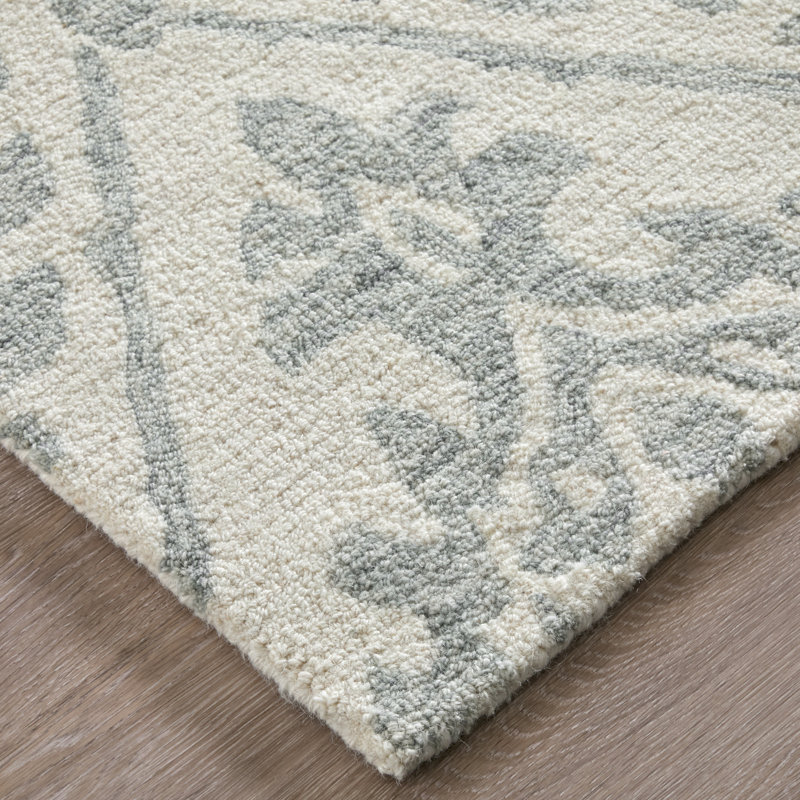 Belfort Traditional Floral & Botanical Ivory Area Rug, Rectangle 9' x 12'