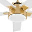 Ventilateur de plafond standard intelligent à 5 pales DEL avec télécommande, commande murale et ensemble d'éclairage inclus-87471884