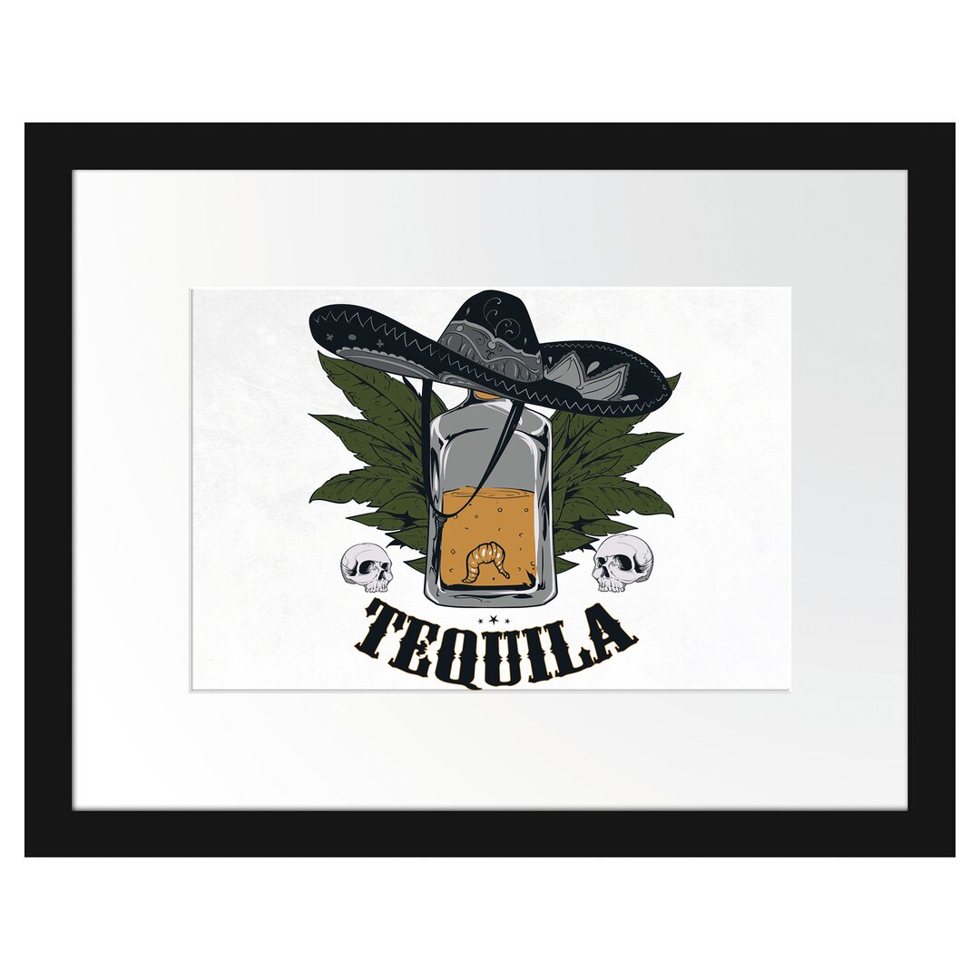 Gerahmtes Poster Wurm Tequila Light