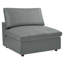 Commix Down Filled Overstuffed Vegan Leather 4-Seater Sofa In Grey-1627607935