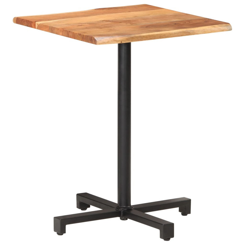 Bistro Table Square Solid Acacia Wood, 29.53" H x 23.62" W x 23.62" D, Oak