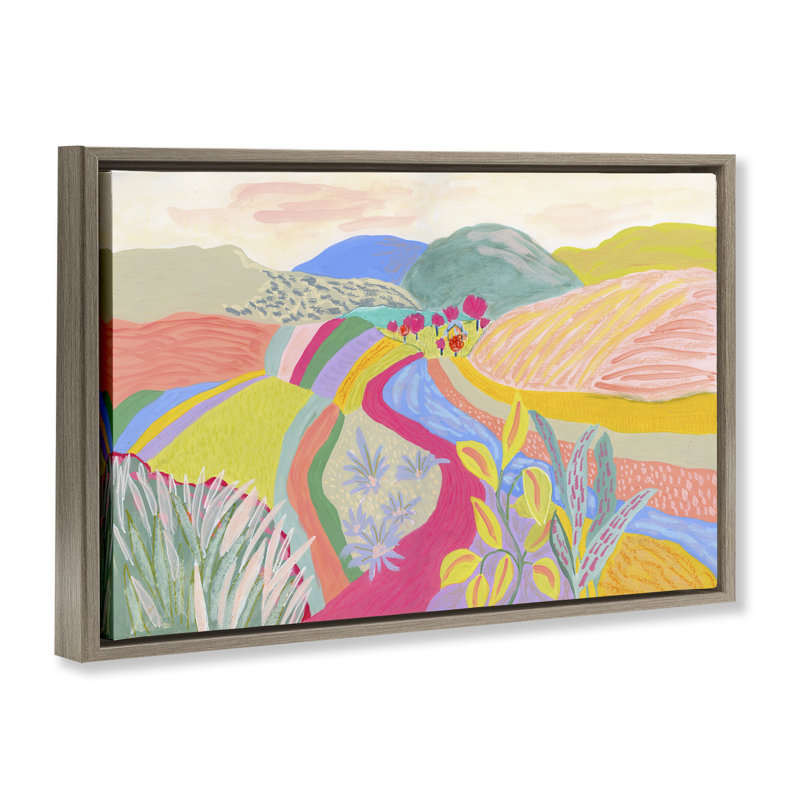 Toile flottante encadrée noire fantaisiste aux couleurs foncées par Suzanne Allard, Cadre flottant orme Montalcino