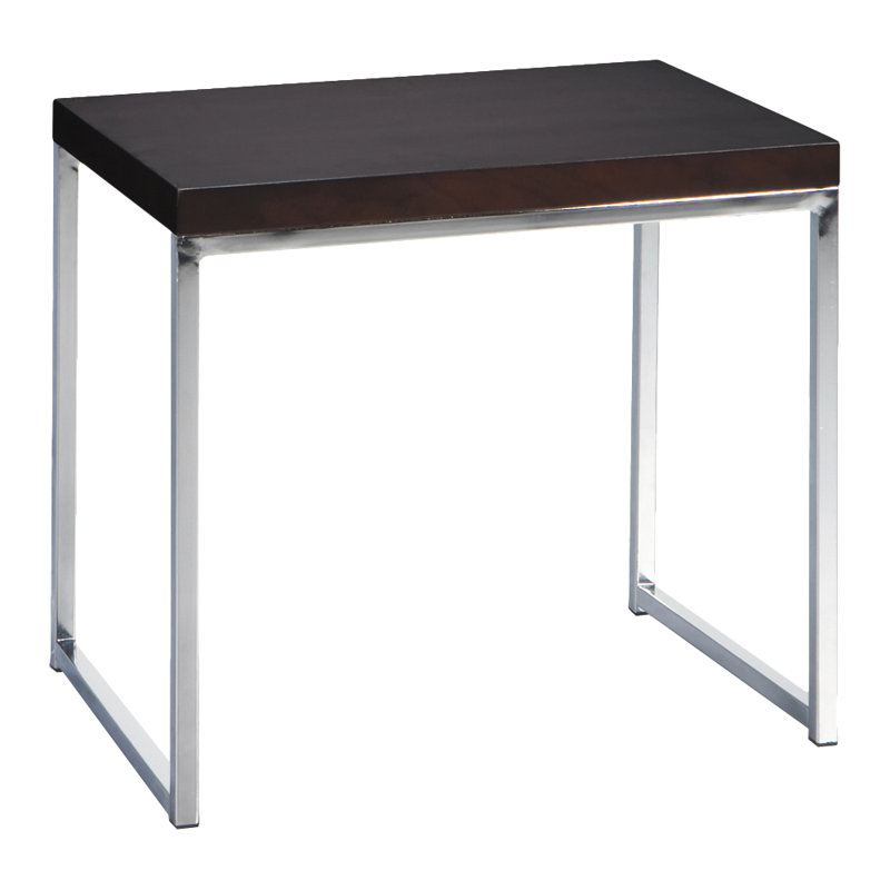 Frome End Table, Chrome/Espresso