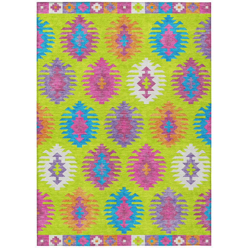 Tapis extérieur lavable 3 pi x 5 pi vert lime
