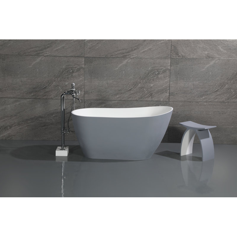 Baignoire autoportante ovale 52 po Kingston, gris