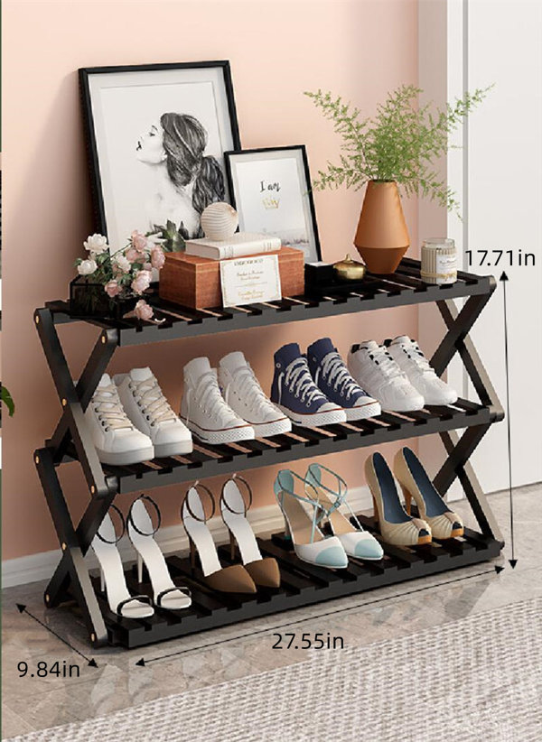 3-Tier 12 Pair Shoe Rack Rebrilliant Finish: Bronze