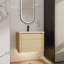 Meuble-lavabo mural avec porte à fermeture en douceur et lavabo en céramique-1074486089