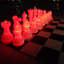 25" Tall Light-Up Giant Chess Set - Day/Night Set - White Side Illuminates Red