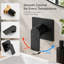Robinet de lavabo mural noir mat avec bec en cascade et robinet d'encastrement