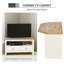 Meuble télé d'angle avec tiroir et compartiment de rangement ouvert pour salon HOMcom