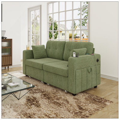 Sofas for Living Room, Couch Set,3 Seats Sofa, USB Charging,Wood Frame,Easy to Install,with Storage, Charging Station,Cup Holder,Modern Sectional Sofas for Living Room, Apartment,Chenille Fabric