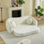 Canapé inclinable convertible courbé de 86 pouces, canapé-lit pliant sans cadre 2 en 1 avec base coulissante et siège profond, canapé inclinable en chenille à deux places, aucun assemblage requis beige-751128188