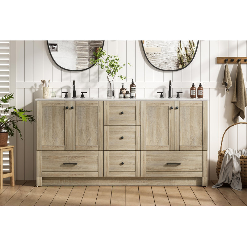 Soma 66 inch Double Bathroom Vanity_Farmhouse / Country_VF2866, Mango Wood
