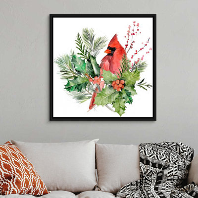 «Cardinal Holly Christmas I» par Jennifer Paxton Parker - reproduction d'art sur toile