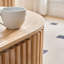 Table basse ovale de style Mid-Century moderne avec tiroir de rangement, élégant design en bois noir